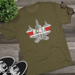 Unisex Tri-Blend F-47 Multi-Gun Finger Salute Crew T-Shirt