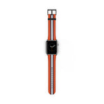 School Spirit Varsity Sports Game Day Football Orange Blue White Stripes Apple Watch Wrist Band