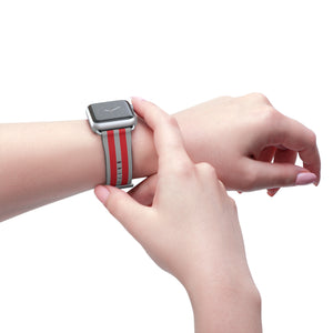 Grey Red NATO Stripe Wristband