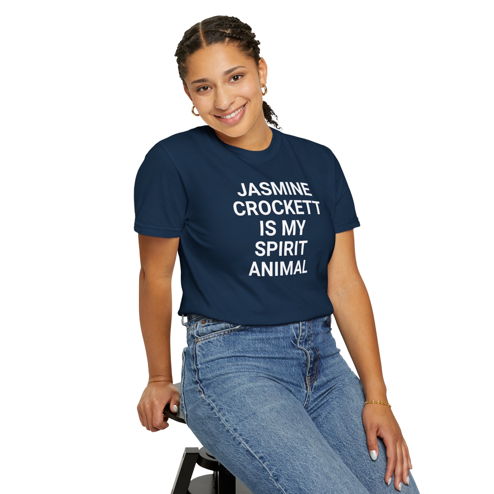 Unisex Jasmine Crockett Is My Spirit Animal Garment-Dyed T-Shirt