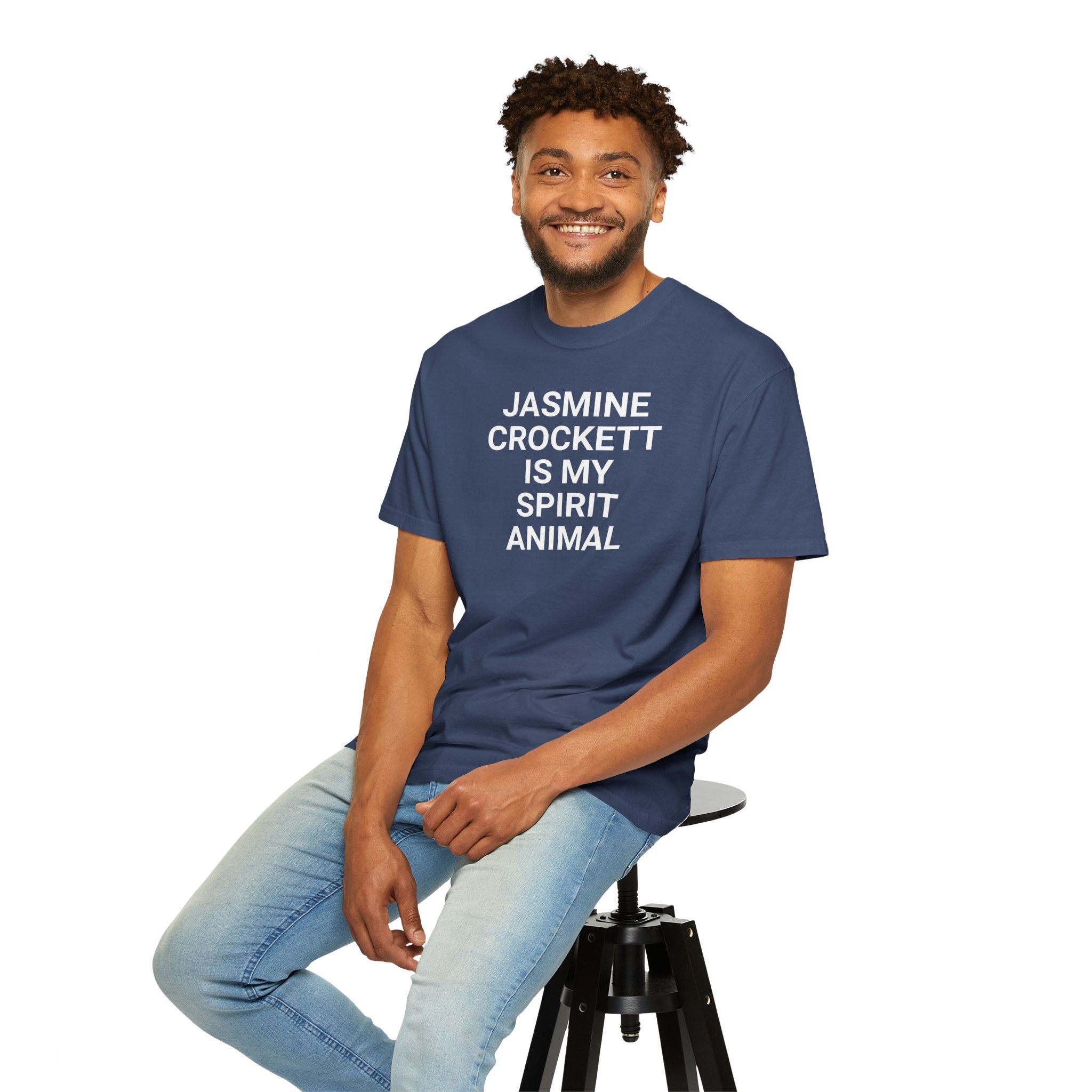Unisex Jasmine Crockett Is My Spirit Animal Garment-Dyed T-Shirt