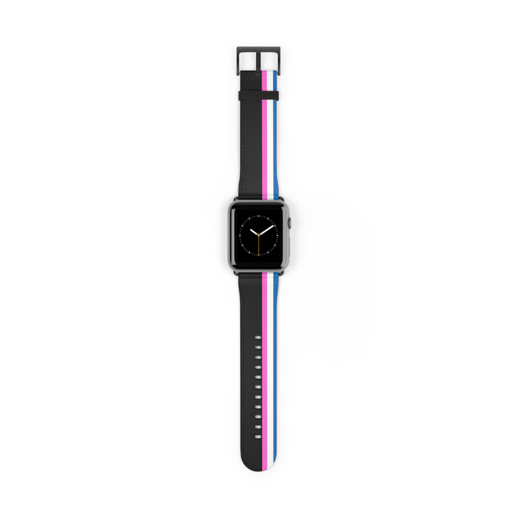 Minimal British Pink Blue Luxury Motorsport Racing Supercar NATO Faux Leather Apple Watch Wrist Band