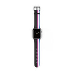 Minimal British Pink Blue Luxury Motorsport Racing Supercar NATO Faux Leather Apple Watch Wrist Band