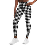 Houndstooth Plaid Mid-rise Leggings