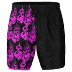 Men's Pink Black Phantom Ghost Anime Fire 2-in-1 Performance Gym Shorts