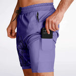 Purple Black Pinstripe Shorts