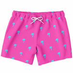 Men's Pink Blue Palm Trees Swimsuit Shorts Swim Trunks