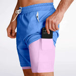Men's 2-in-1 Periwinkle Pink Performance Gym Shorts