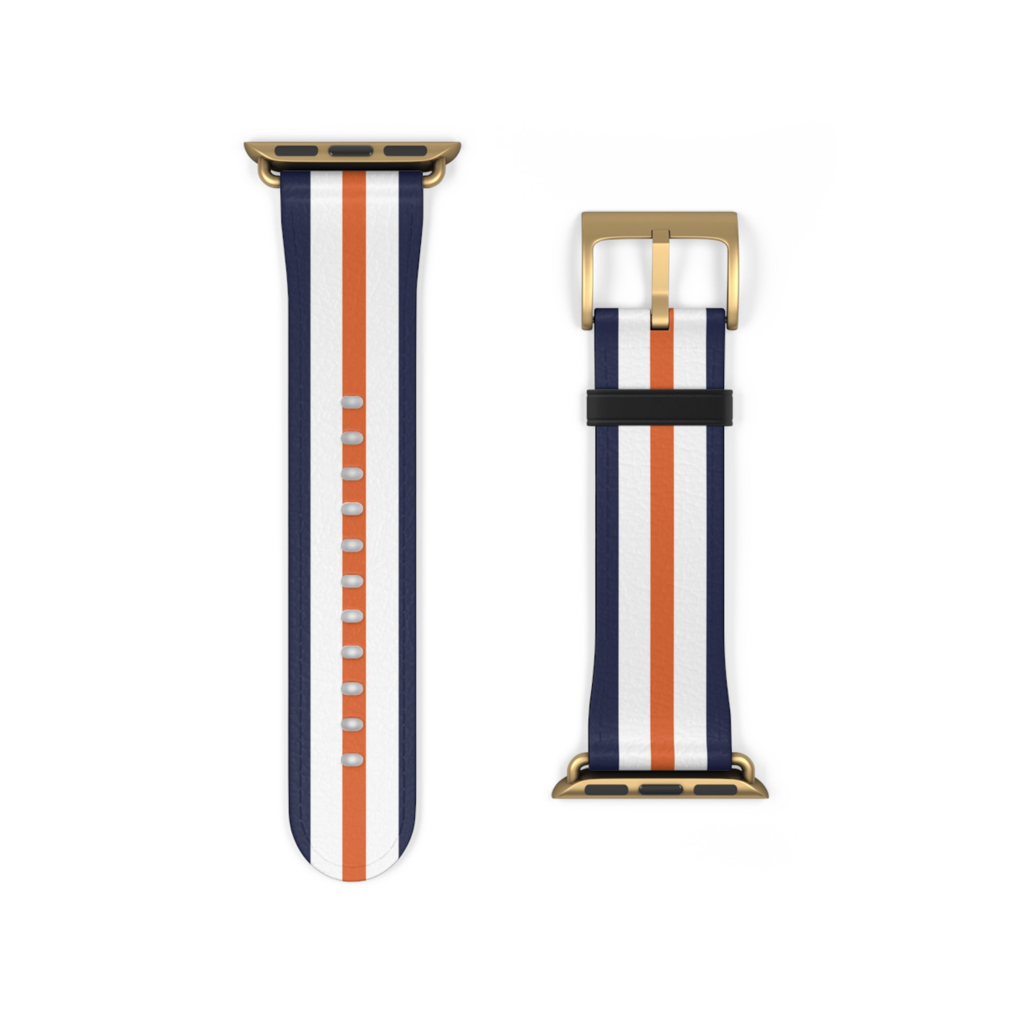 Navy White Orange NATO Stripe Wristband