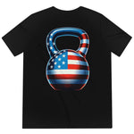 Men's Unisex American USA Flag Kettlebell Tri-blend T-Shirt