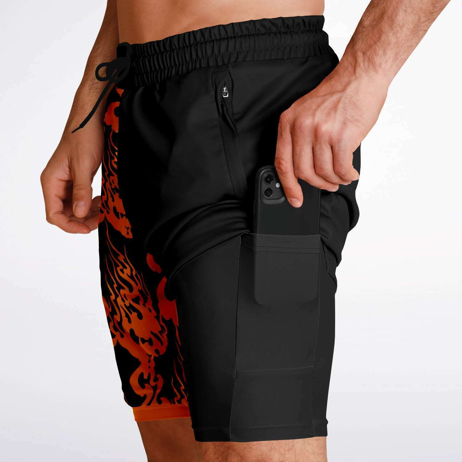 Orange Black Phantom Ghost Shorts