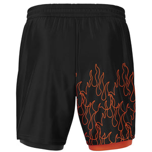 Orange Pinstripe Shorts