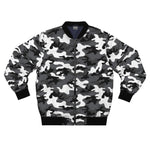Men's Black White Military Camouflage Fashion Bomber Jacket