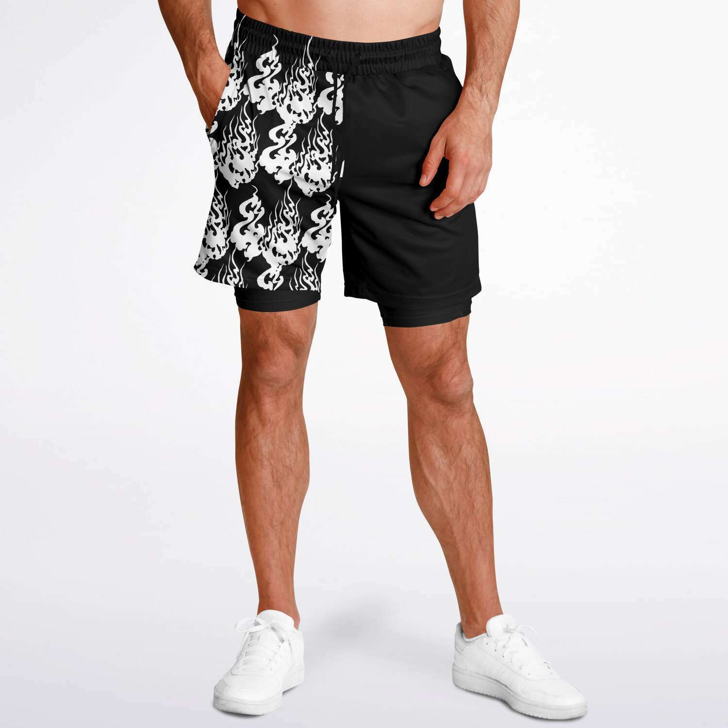 White Black Phantom Ghost Shorts