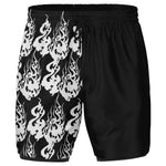 Men's White Black Phantom Ghost Anime Fire 2-in-1 Performance Gym Shorts