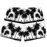 Men's White Black Palm Trees Swimsuit Shorts Swim Trunks