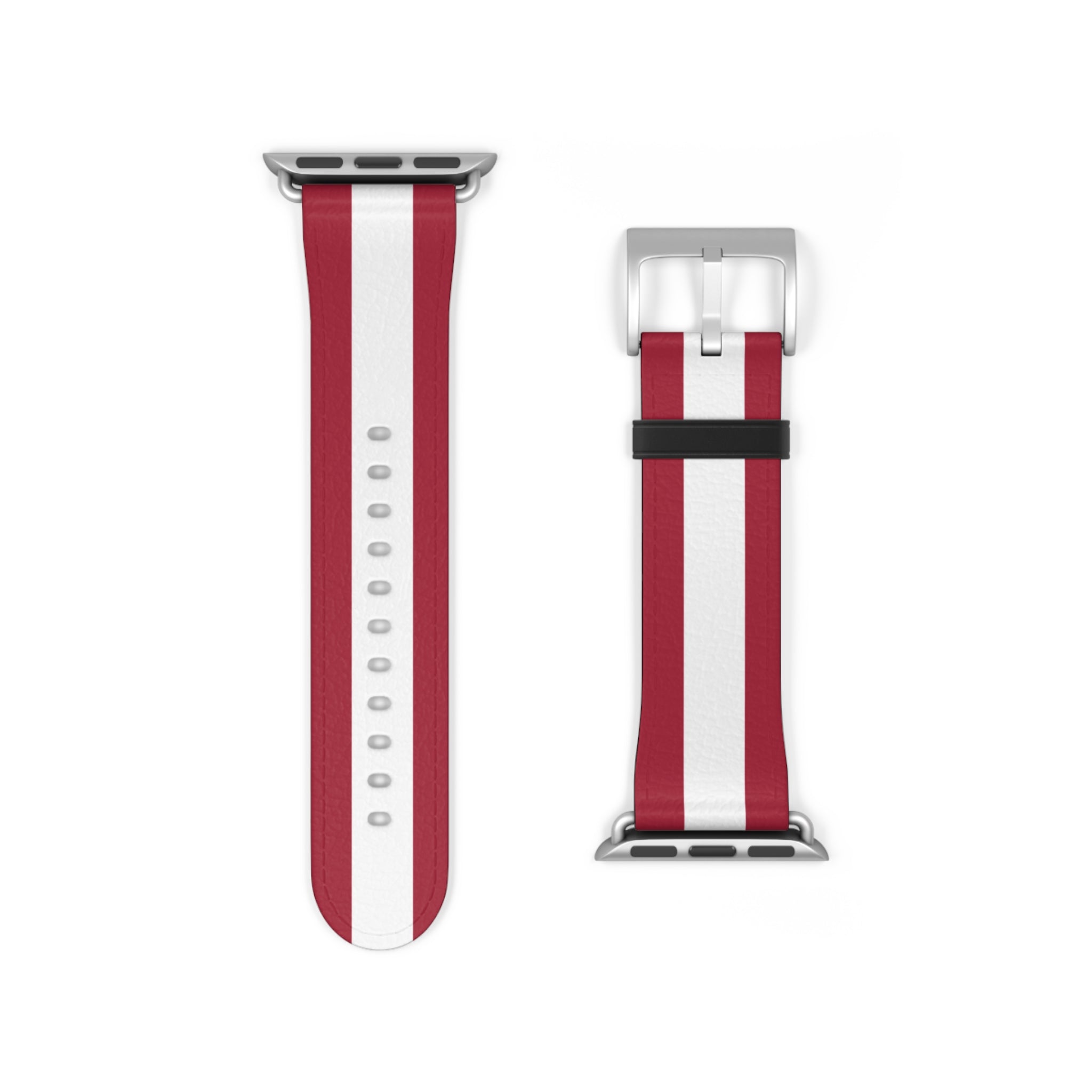 Crimson Red White  Wristband