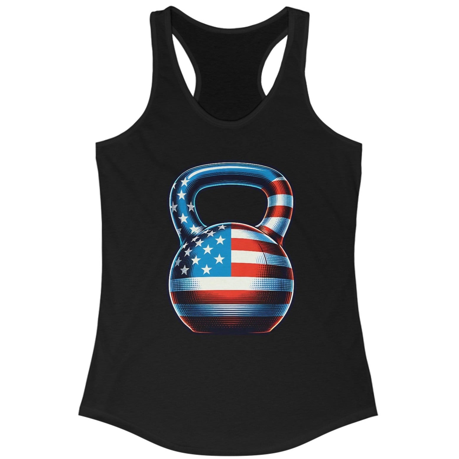 Women's Classic American USA Flag Kettleback Racerback Tank Top