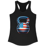 Women's Classic American USA Flag Kettleback Racerback Tank Top