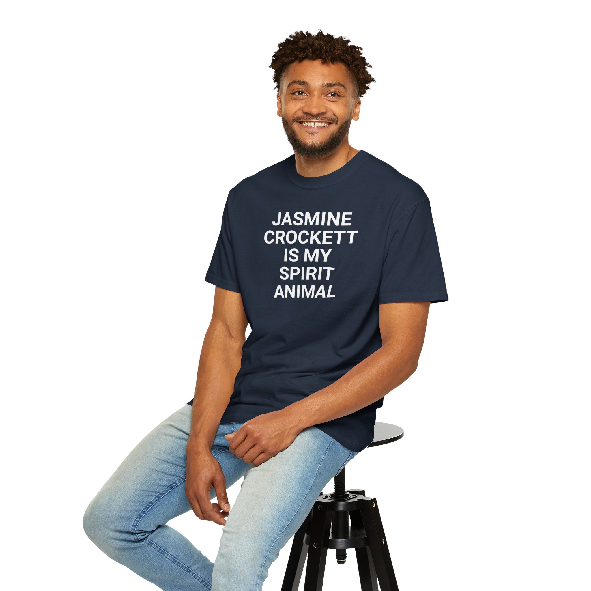Unisex Jasmine Crockett Is My Spirit Animal Garment-Dyed T-Shirt