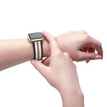 Navy White Orange NATO Stripe Wristband