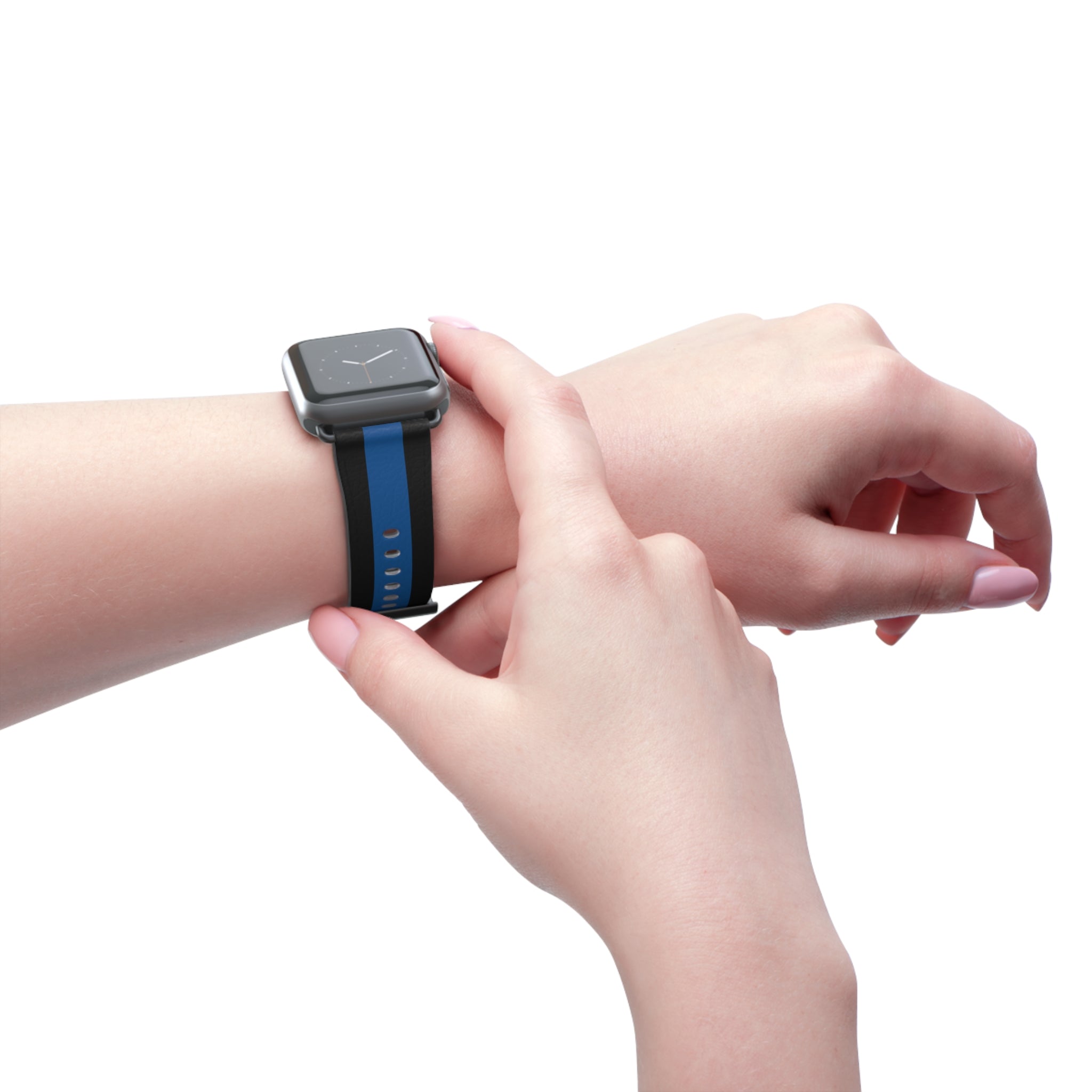 Black Blue NATO Wide Stripe Wristband