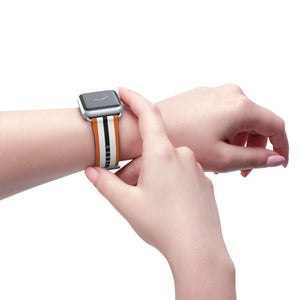 Orange White Black Stripe Wristband