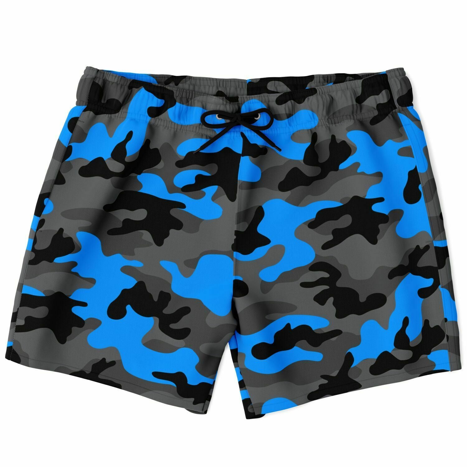 Men's Black Blue Camouflage Swimsuit Shorts Swim Trunks