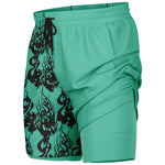 Black Seafoam Green Phantom Ghost Shorts