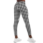 Houndstooth Plaid Mid-rise Leggings