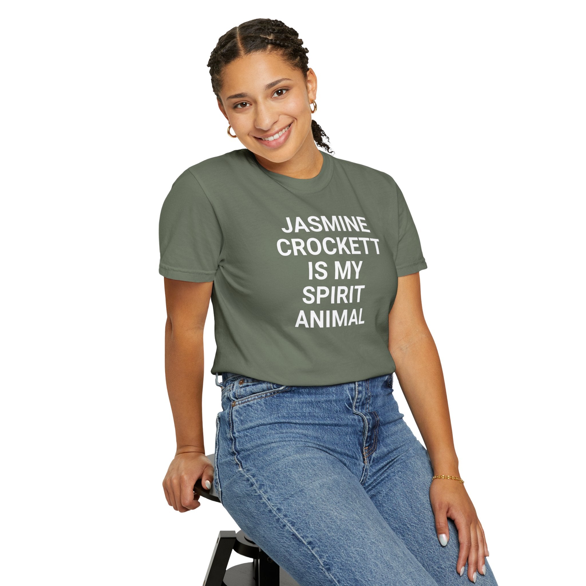 Unisex Jasmine Crockett Is My Spirit Animal Garment-Dyed T-Shirt