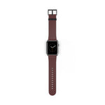 Classic Solid Espresso Brown Faux Leather Apple Watch Wrist Band