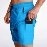 Blue Black Pinstripe Shorts