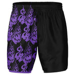 Men's Purple Lavender Black Phantom Ghost Anime Fire 2-in-1 Performance Gym Shorts