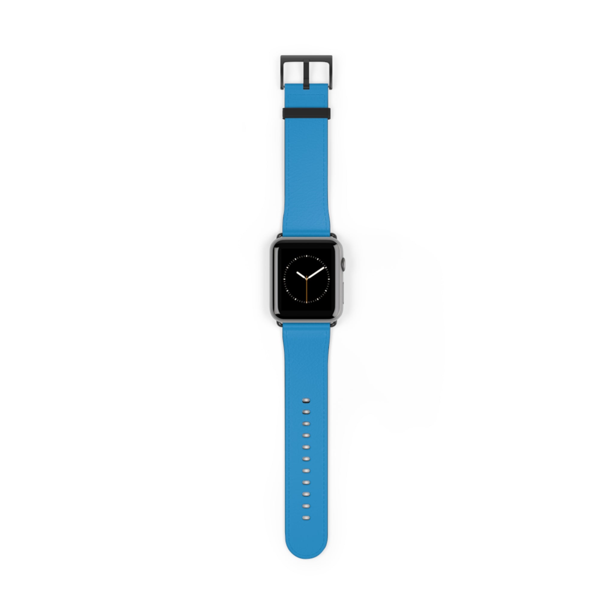 Classic Solid Light Blue Faux Leather Apple Watch Wrist Band