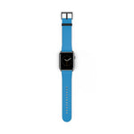 Classic Solid Light Blue Faux Leather Apple Watch Wrist Band