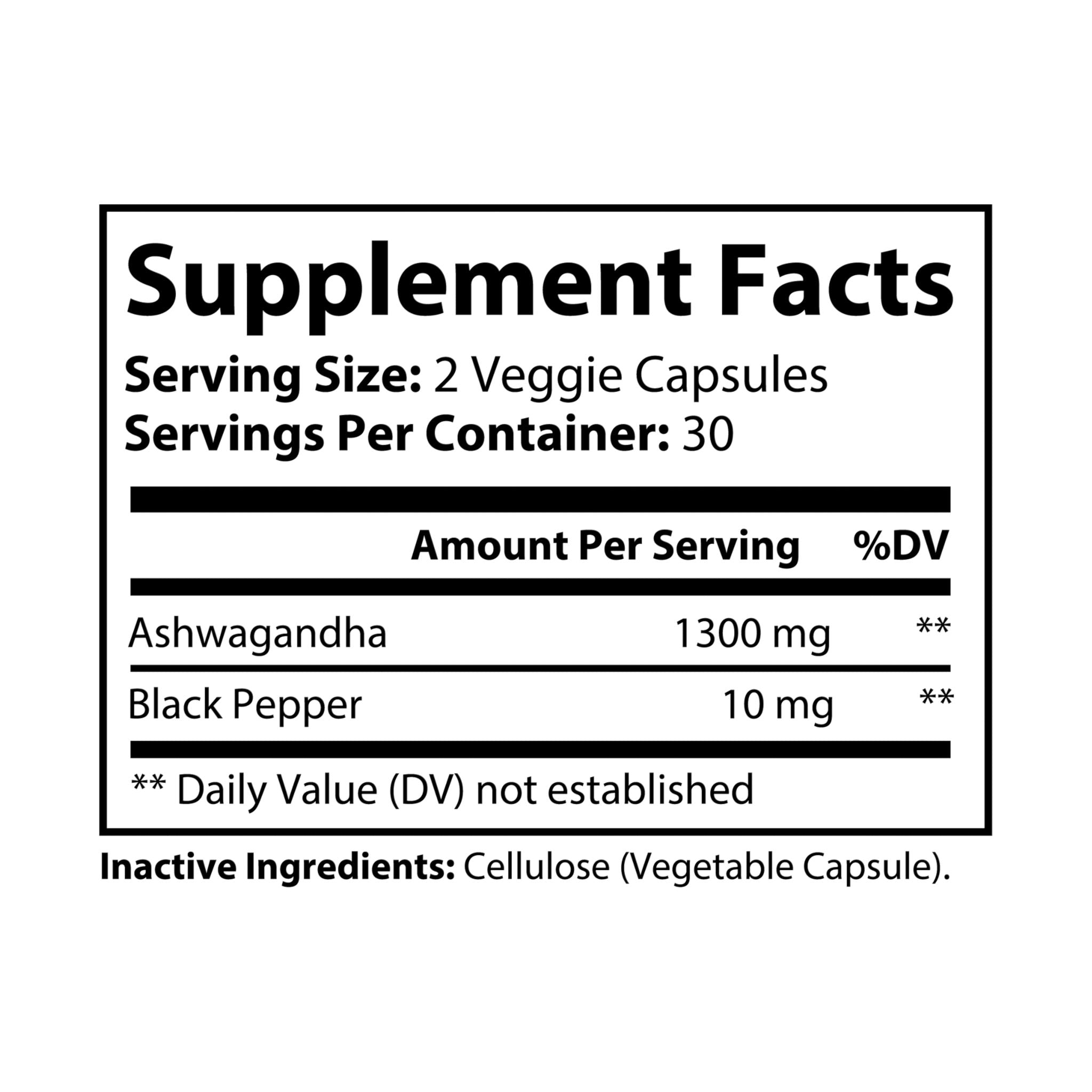 Ashwagandha and Black Pepper (60 Count)