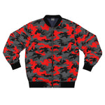 Men's Black Red Military Camouflage Fashion Bomber Jacket