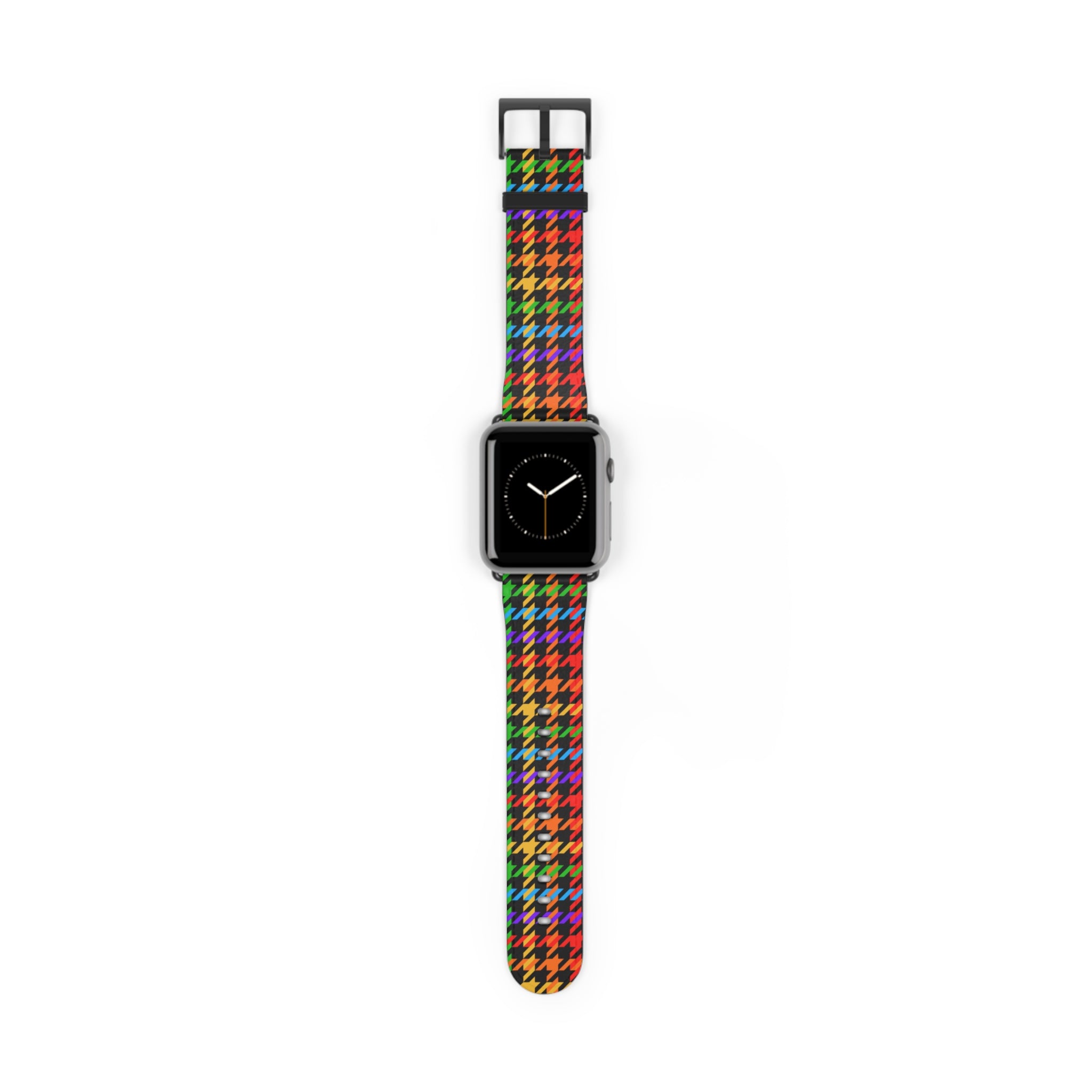 Rainbow Houndstooth Plaid Wristband