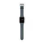 Classic Solid Dark Grey Faux Leather Apple Watch Wrist Band