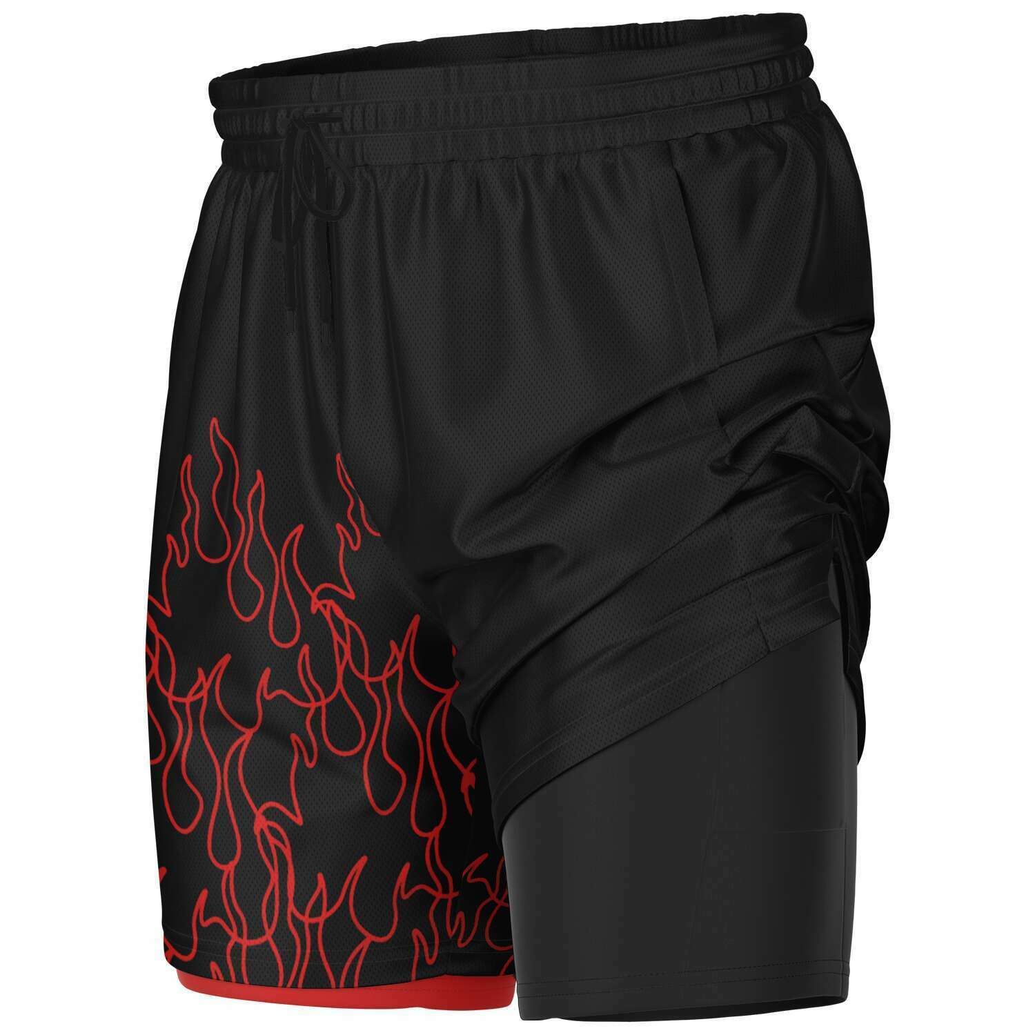 Red Pinstripe Shorts