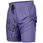 Purple Black Pinstripe Shorts