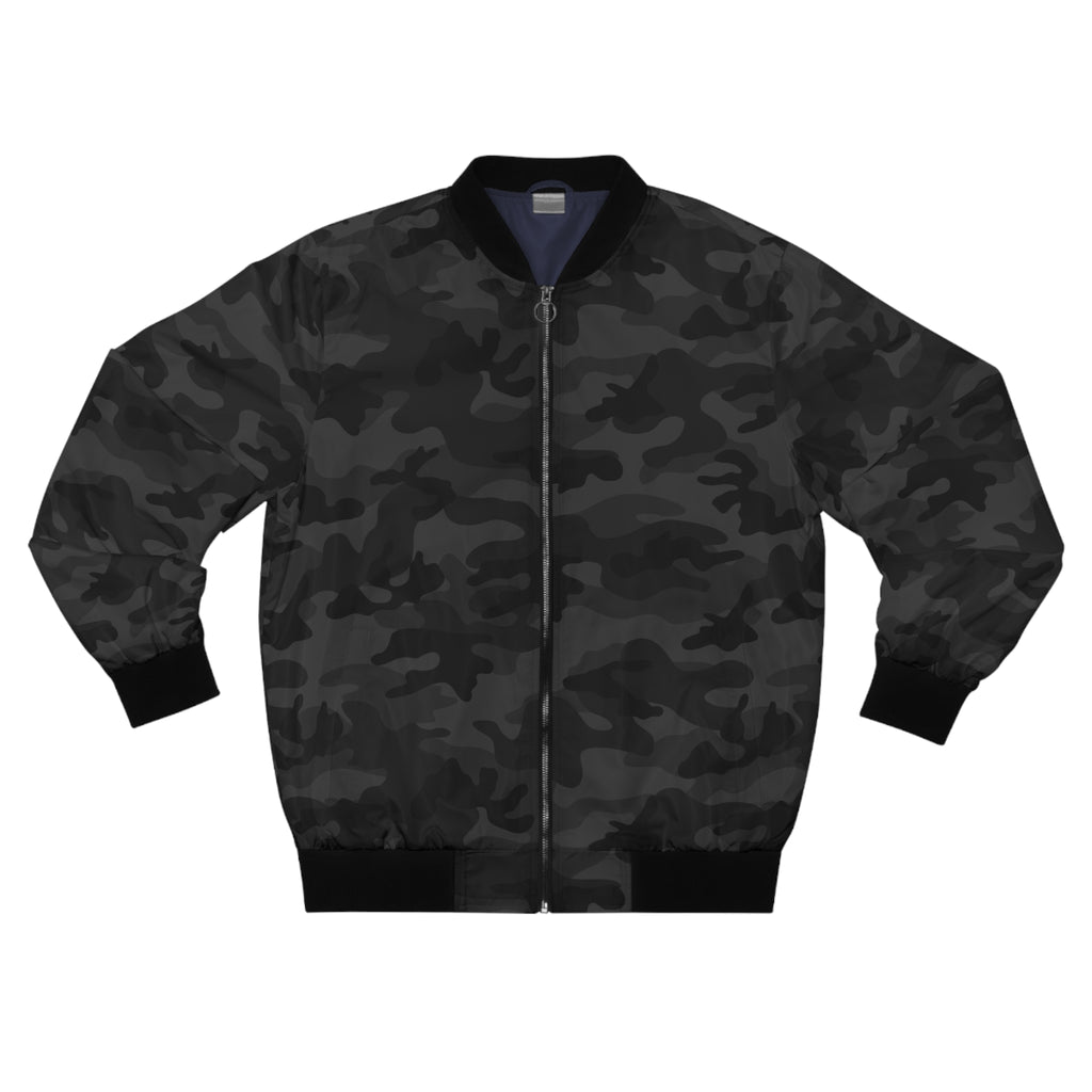 Men's All Black Military Camouflage Fashion Bomber Jacket
