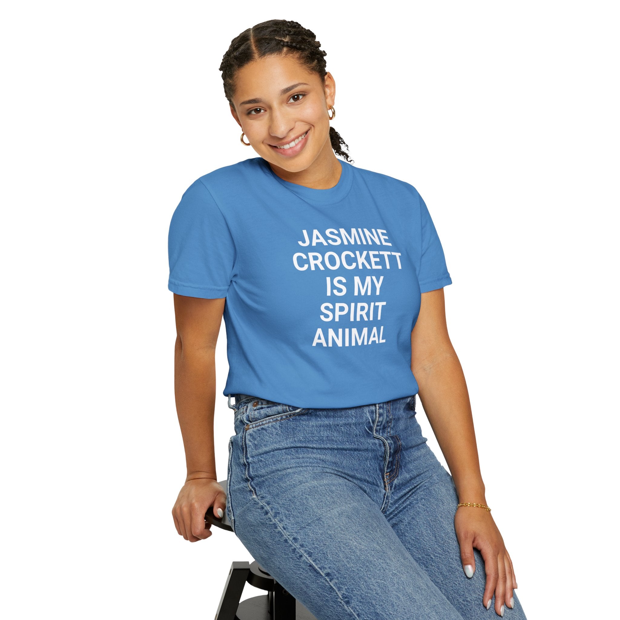 Unisex Jasmine Crockett Is My Spirit Animal Garment-Dyed T-Shirt