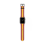 School Spirit Varsity Sports Game Day Football Maroon Yellow Stripe Apple Watch Wrist Band