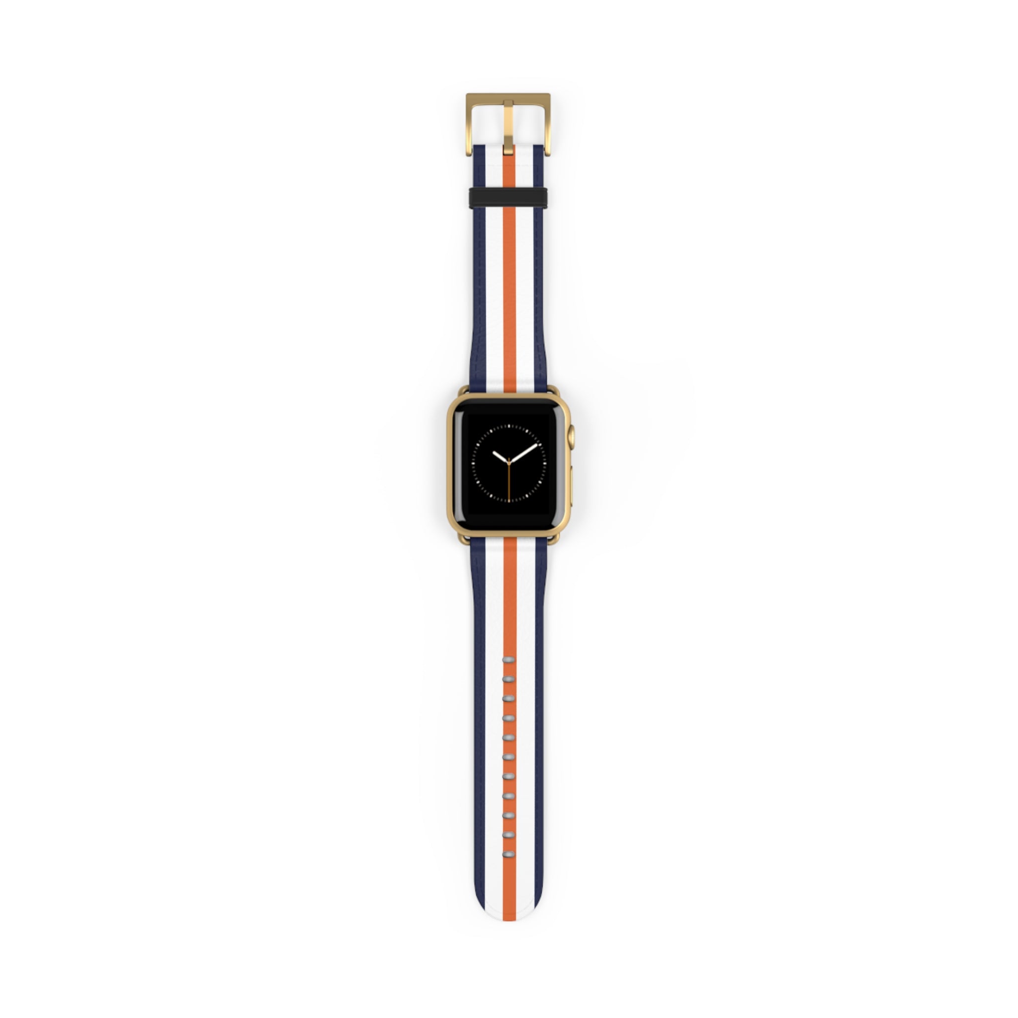 Navy White Orange NATO Stripe Wristband