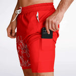 Red White Pinstripe Shorts