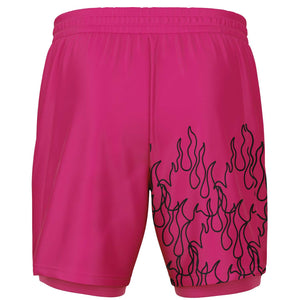 Pink Black Pinstripe Shorts