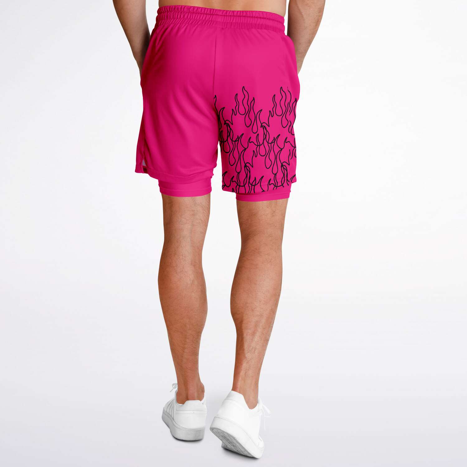 Pink Black Pinstripe Shorts