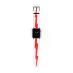 Freddie Flash Red Lightning Bolt Faux Leather Apple Watch Wrist Band